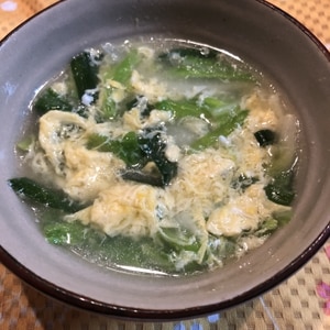 白菜とニラの卵スープ